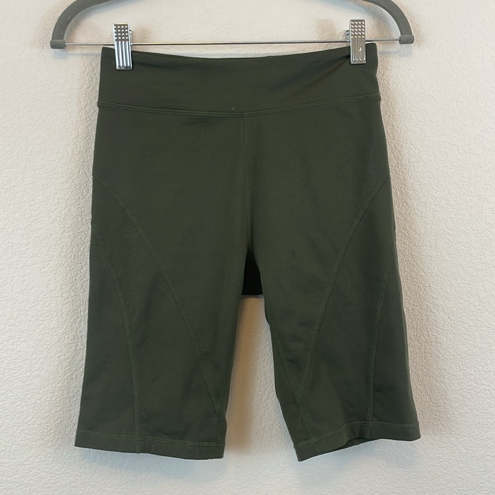 Free people movement biker shorts olive green size small
